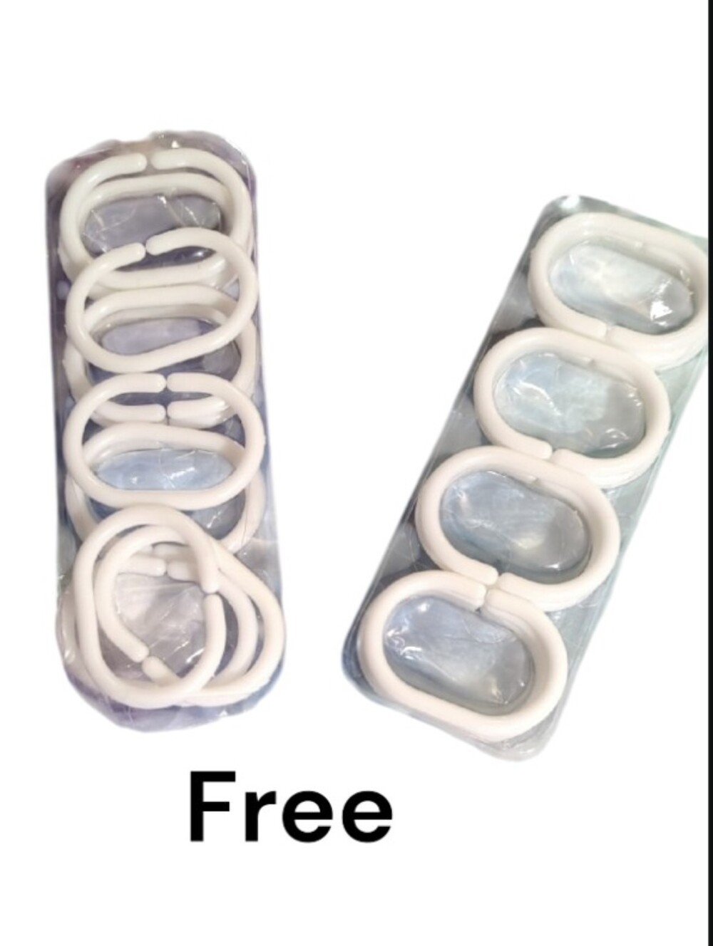 free With Purchase White Plastic Shower Curtain Rings - Pack of 24